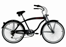 26"shimano 6 speed beach cruiser bicycle